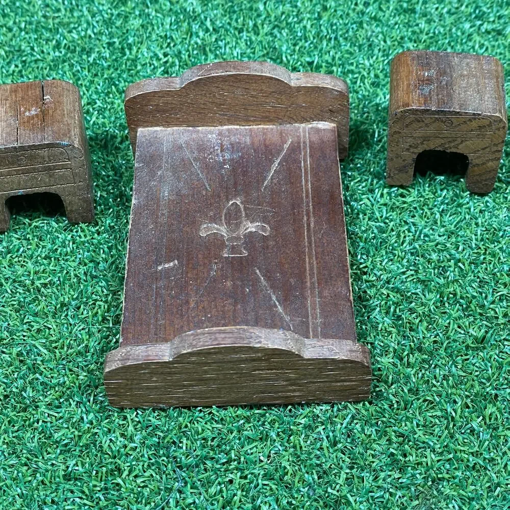 Vintage Miniature Wooden Dollhouse Furniture Lot